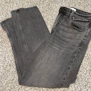 Abercrombie & Fitch Women's Ankle Straight Jean- Washed Black